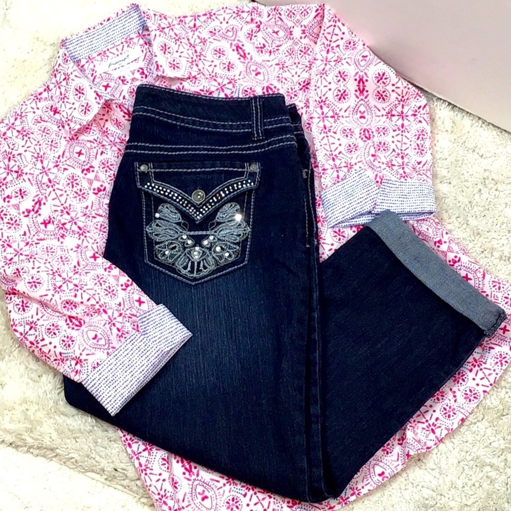 Nine West cropped dark blue jeans 31/12